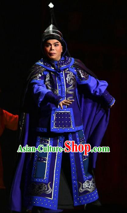 Xiaozhuang Changge Chinese Shanxi Opera Wusheng Apparels Costumes and Headpieces Traditional Jin Opera Warrior Armor Garment Qing Dynasty General Clothing