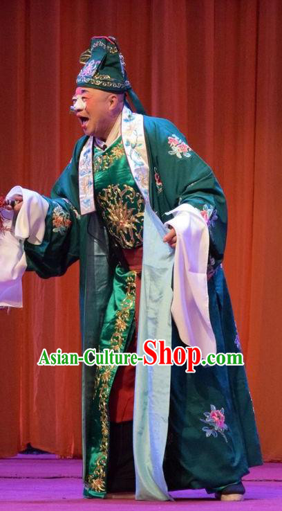 Han Yang Court Chinese Shanxi Opera Clown Apparels Costumes and Headpieces Traditional Jin Opera Childe Garment Bully Xu Meng Clothing