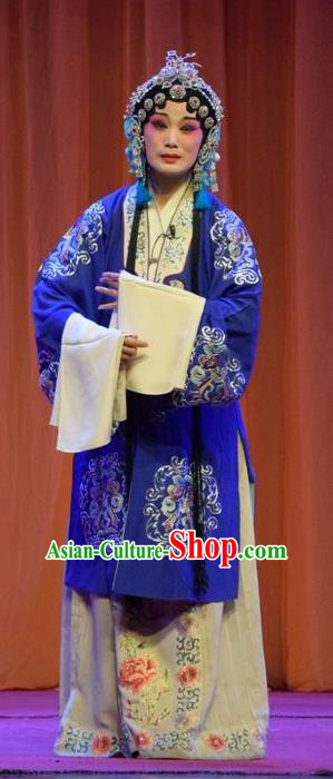Chinese Jin Opera Noble Mistress Garment Costumes and Headdress Han Yang Court Traditional Shanxi Opera Actress Dress Royal Rani Apparels
