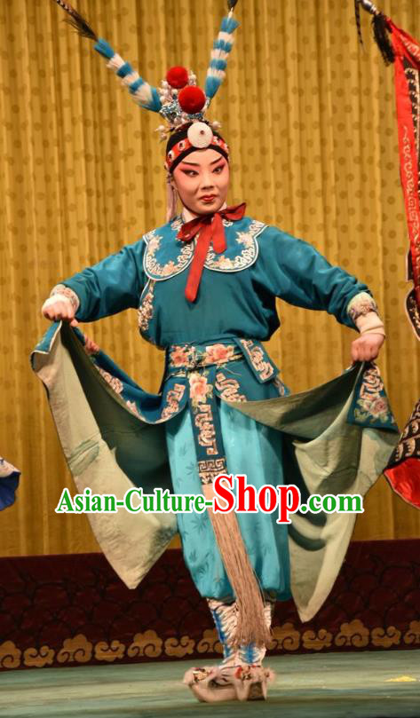 Jin Sha Tan Chinese Shanxi Opera Martial Male Apparels Costumes and Headpieces Traditional Jin Opera Wusheng Garment Takefu Clothing