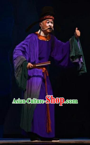 Xiong Guan Niang Zi Chinese Shanxi Opera Chou Role Apparels Costumes and Headpieces Traditional Jin Opera Clown Garment Clothing