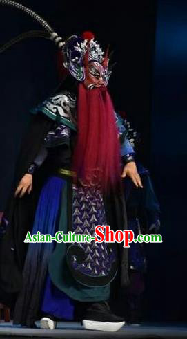Xiong Guan Niang Zi Chinese Shanxi Opera Jing Role Apparels Costumes and Headpieces Traditional Jin Opera General Garment Armor Clothing