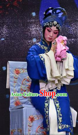 Chinese Jin Opera Imperial Concubine Li Garment Costumes and Headdress Palm Civet for Prince Traditional Shanxi Opera Tsing Yi Dress Distress Maiden Apparels