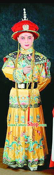 Fu Shan Jin Jing Chinese Shanxi Opera Monarch Apparels Costumes and Headpieces Traditional Jin Opera Young Male Garment Emperor Kangxi Clothing