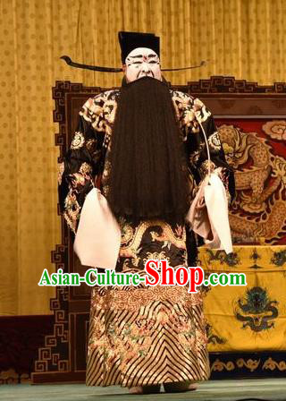 Jin Sha Tan Chinese Shanxi Opera Treacherous Official Pan Renmei Apparels Costumes and Headpieces Traditional Jin Opera Painted Role Garment Elderly Male Clothing