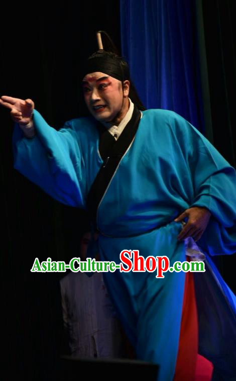 Breeze Pavilion Chinese Shanxi Opera Zhang Jibao Apparels Xiaosheng Costumes and Headpieces Traditional Jin Opera Garment Young Male Clothing