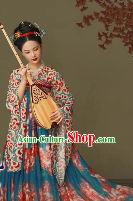 Chinese Tang Dynasty Royal Princess Historical Costumes Traditional Dance Apparels Ancient Imperial Consort Hanfu Dress for Women