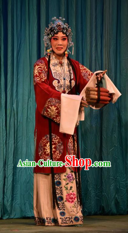 Chinese Jin Opera Huadan Garment Costumes and Headdress Fu Gui Tu Traditional Shanxi Opera Actress Yin Bilian Dress Young Beauty Apparels