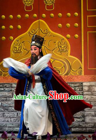 Ba Ersi Yu Shi Chinese Shanxi Opera Elderly Male Apparels Costumes and Headpieces Traditional Jin Opera Minister Garment Censor Yao Tianfu Clothing