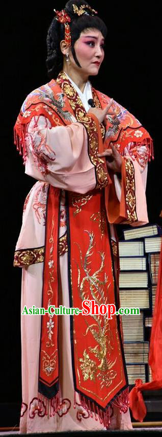 Chinese Jin Opera Hua Tan Garment Costumes and Headdress Fan Jin Zhong Ju Traditional Shanxi Opera Young Mistress Apparels Actress Dress