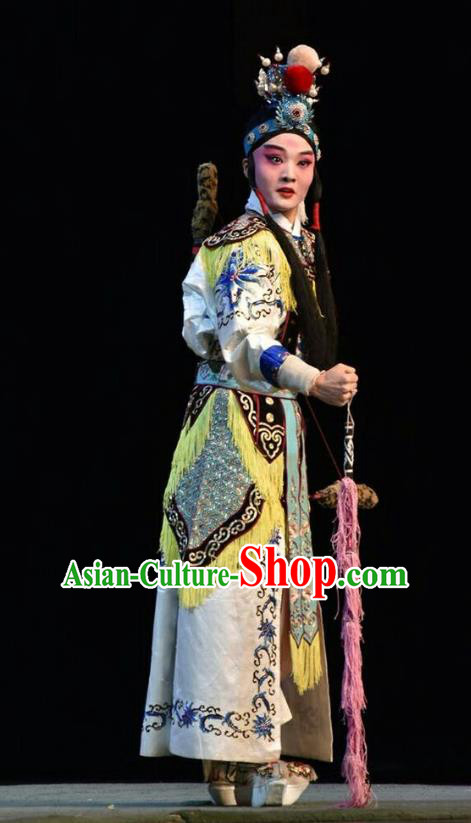 Sacrifice Chinese Shanxi Opera Young Boy Apparels Costumes and Headpieces Traditional Jin Opera Martial Male Garment Zhao Wu Clothing