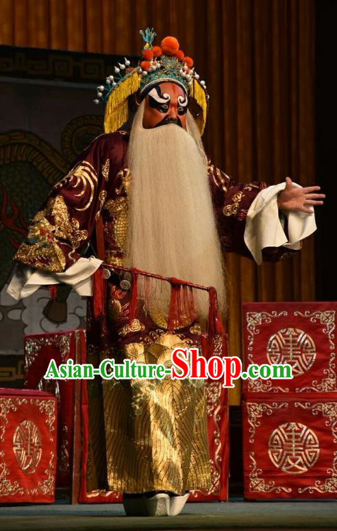 Sacrifice Chinese Shanxi Opera General Tu Angu Apparels Costumes and Headpieces Traditional Jin Opera Painted Role Garment Official Clothing