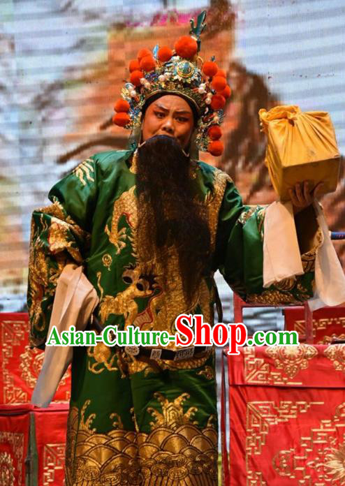 San Guan Dian Shuai Chinese Shanxi Opera Lord Apparels Costumes and Headpieces Traditional Jin Opera Royal Highness Garment Elderly Male Clothing