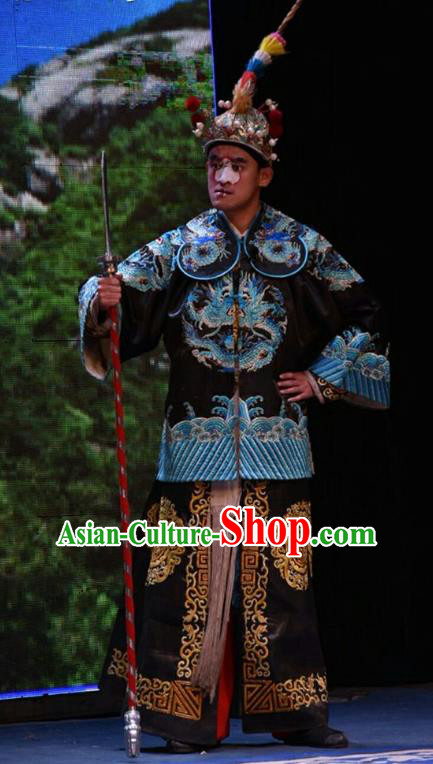 San Guan Dian Shuai Chinese Shanxi Opera Soldier Apparels Costumes and Headpieces Traditional Jin Opera Warrior Garment Figurant Clothing