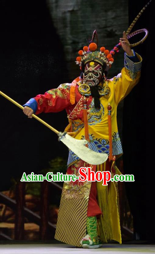 San Guan Dian Shuai Chinese Shanxi Opera General Xiao Tianzuo Apparels Costumes and Headpieces Traditional Jin Opera Martial Male Garment Marshal Clothing