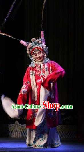 Chinese Jin Opera Hua Tan Garment Costumes and Headdress San Guan Dian Shuai Traditional Shanxi Opera Martial Woman Dress Bride Mu Guiying Apparels