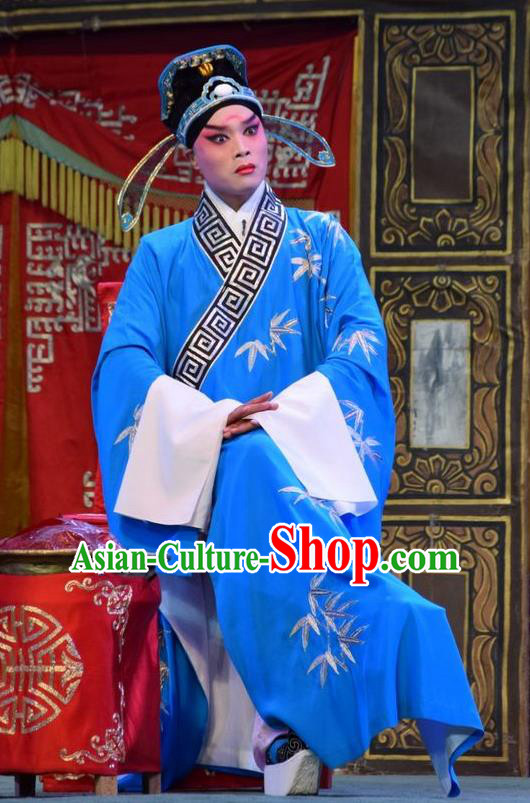 Fu Gui Tu Chinese Shanxi Opera Niche Apparels Costumes and Headpieces Traditional Jin Opera Xiaosheng Garment Scholar Ni Jun Clothing