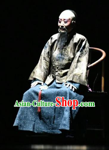 Wang Jia Da Yuan Chinese Shanxi Opera Qing Dynasty Landlord Apparels Costumes and Headpieces Traditional Jin Opera Laosheng Garment Milord Wang Chongren Clothing