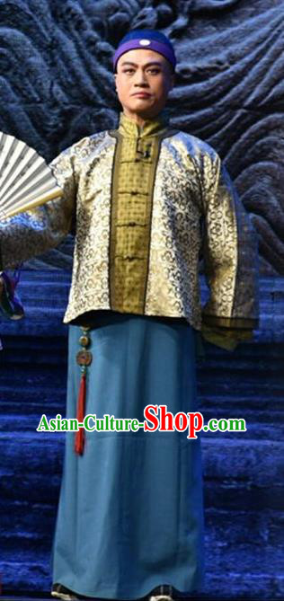 Wang Jia Da Yuan Chinese Shanxi Opera Qing Dynasty Childe Apparels Costumes and Headpieces Traditional Jin Opera Xiaosheng Garment Young Male Clothing