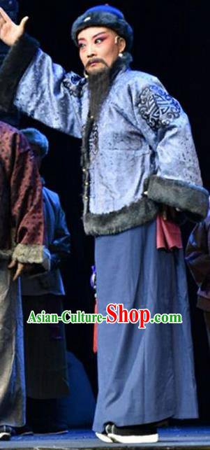 Wang Jia Da Yuan Chinese Shanxi Opera Milord Apparels Costumes and Headpieces Traditional Jin Opera Laosheng Garment Qing Dynasty Merchant Wang Chongren Clothing