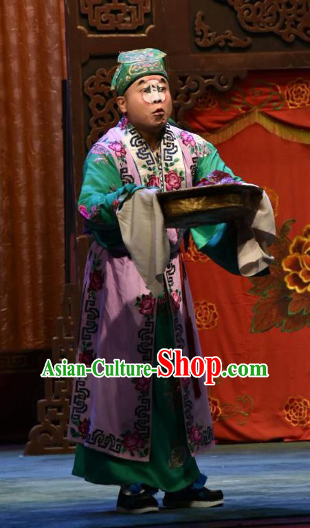 Fu Gui Tu Chinese Shanxi Opera Clown Apparels Costumes and Headpieces Traditional Jin Opera Chou Role Garment Clothing