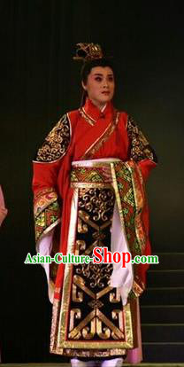 Zhen Luo Nv Chinese Shanxi Opera Prince Cao Zhi Apparels Costumes and Headpieces Traditional Jin Opera Young Male Garment Gifted Scholar Clothing