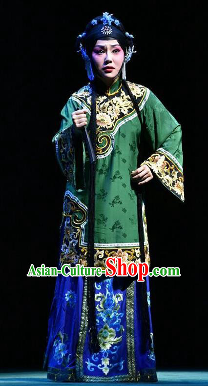 Chinese Jin Opera Rich Female Garment Costumes and Headdress Hua Tian Cuo Traditional Shanxi Opera Actress Apparels Hua Tan Liu Yuyan Dress