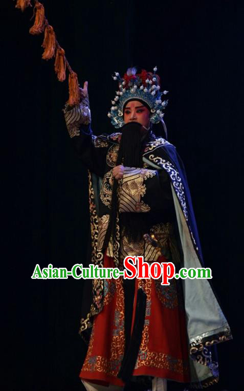 Lu Hua River Chinese Shanxi Opera Wusheng Xue Dingshan Apparels Costumes and Headpieces Traditional Jin Opera Elderly Male Garment General Clothing