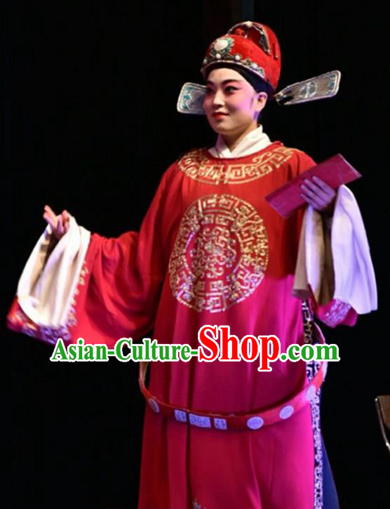 Yi Pu Zhong Hun Chinese Shanxi Opera Xiaosheng Apparels Costumes and Headpieces Traditional Jin Opera Young Male Garment Minister Clothing