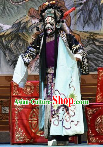 Yi Pu Zhong Hun Chinese Shanxi Opera General Zhang Shouxin Apparels Costumes and Headpieces Traditional Jin Opera Painted Role Garment Martial Male Clothing