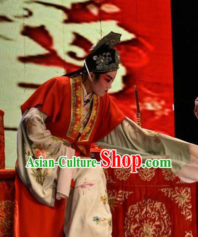 Tears in Suzhou Chinese Shanxi Opera Childe Apparels Costumes and Headpieces Traditional Jin Opera Xiaosheng Garment Bride Zhang Qingyun Clothing