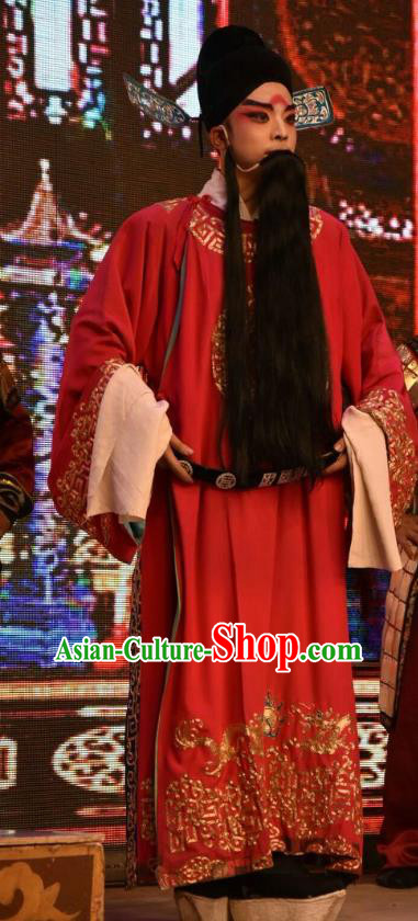 Shen Gong Qing Hun Chinese Shanxi Opera Minister Apparels Costumes and Headpieces Traditional Jin Opera Official Garment Figurant Clothing