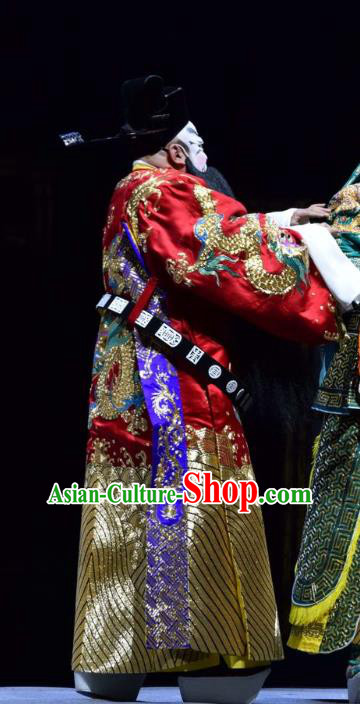 Guan Gong Chinese Shanxi Opera Prime Minister Cao Cao Apparels Costumes and Headpieces Traditional Jin Opera Jing Role Garment Elderly Male Clothing