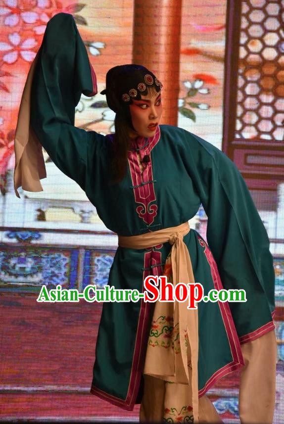 Chinese Jin Opera Diva Garment Costumes and Headdress Huang Bi Gong Traditional Shanxi Opera Young Female Apparels Rani Dress