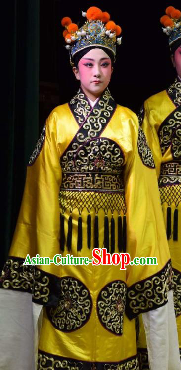 Big Feet Empress Chinese Shanxi Opera Palace Servant Apparels Costumes and Headpieces Traditional Jin Opera Eunuch Garment Clothing