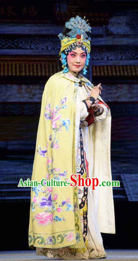 Chinese Jin Opera Diva Ma Xiuying Garment Costumes and Headdress Big Feet Empress Traditional Shanxi Opera Hua Tan Apparels Queen Dress