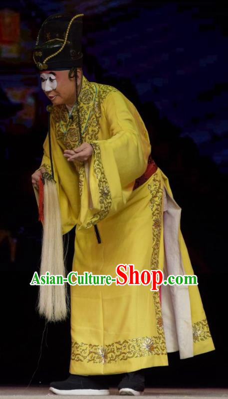 Big Feet Empress Chinese Shanxi Opera Chou Role Apparels Costumes and Headpieces Traditional Jin Opera Figurant Garment Eunuch Clothing