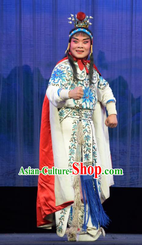 Mu Guiying Command Chinese Shanxi Opera Martial Male Apparels Costumes and Headpieces Traditional Jin Opera Wusheng Garment Yang Wenguang Clothing