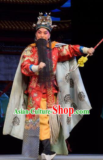 Big Feet Empress Chinese Shanxi Opera Lord Red Apparels Costumes and Headpieces Traditional Jin Opera Emperor Zhu Yuanzhang Garment Imperator Clothing