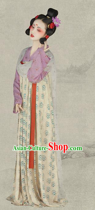 Chinese Ancient Drama Court Maid Dress Traditional Hanfu Apparels Tang Dynasty Palace Lady Historical Costumes and Headpieces for Women