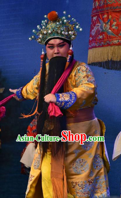 Wei Shui River Chinese Shanxi Opera Lord Apparels Costumes and Headpieces Traditional Jin Opera Monarch Garment King Ji Chang Clothing