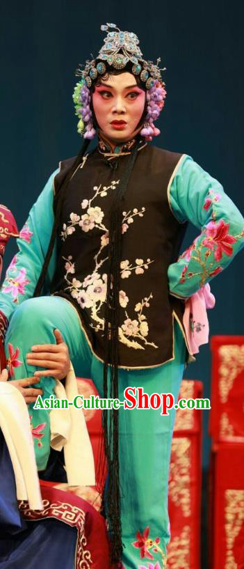 Chinese Shandong Opera Sister In Law Garment Costumes and Headdress Story About A Wall Traditional Lu Opera Actress Apparels Young Female Dress