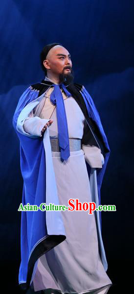 You Bai Chuan Chinese Lu Opera Scholar Apparels Costumes and Headpieces Traditional Shandong Opera Laosheng Garment Qing Dynasty Official Clothing