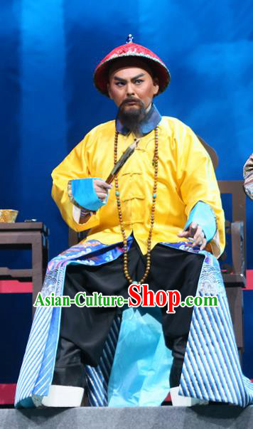 You Bai Chuan Chinese Lu Opera Minister Apparels Costumes and Headpieces Traditional Shandong Opera Censor Garment Qing Dynasty Clothing