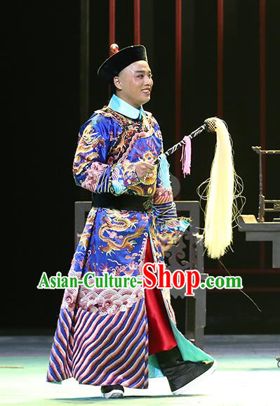 You Bai Chuan Chinese Lu Opera Palace Servant Apparels Costumes and Headpieces Traditional Shandong Opera Garment Qing Dynasty Eunuch Clothing