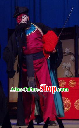 Pao Bian Jing Chinese Qu Opera Martial Male Apparels Costumes and Headpieces Traditional Henan Opera Takefu Garment Robber Bai Shigang Clothing