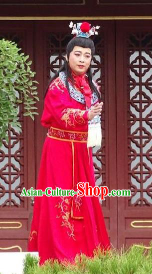 Huang Ye Hong Lou Chinese Qu Opera Xiaosheng Jia Baoyu Apparels Costumes and Headpieces Traditional Henan Opera Young Male Garment Noble Childe Clothing