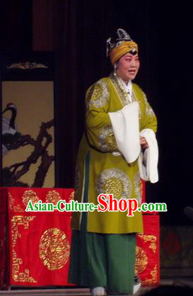 Chinese Henan Opera Pantaloon Garment Costumes and Headdress The Romance of Hairpin Traditional Qu Opera Dame Qian Apparels Laodan Dress