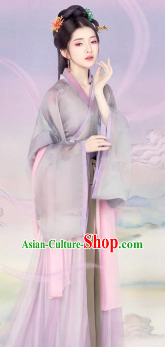 Chinese Drama Ancient Noble Lady Dress Traditional Hanfu Apparels Song Dynasty Patrician Female Historical Costumes and Headpieces Complete Set