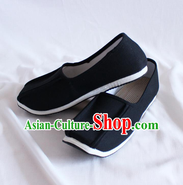 Chinese Handmade Black Cloth Shoes Traditional Han Dynasty Hanfu Shoes Ancient Scholar Shoes